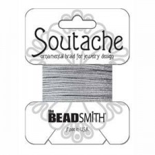 Beadsmith soutache cord 3mm - textured Metallic matte silver